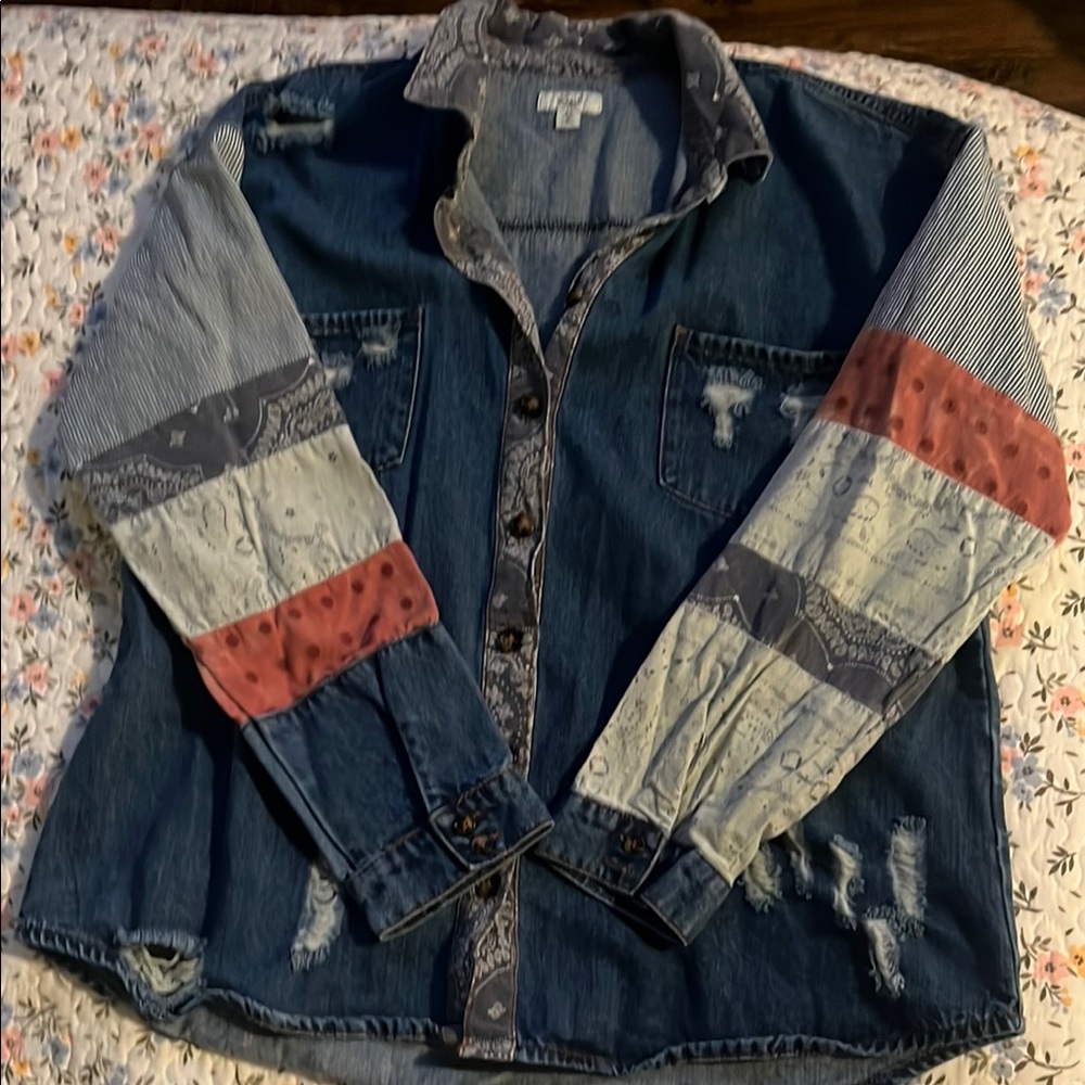 Denim Patchwork Jacket - image 2